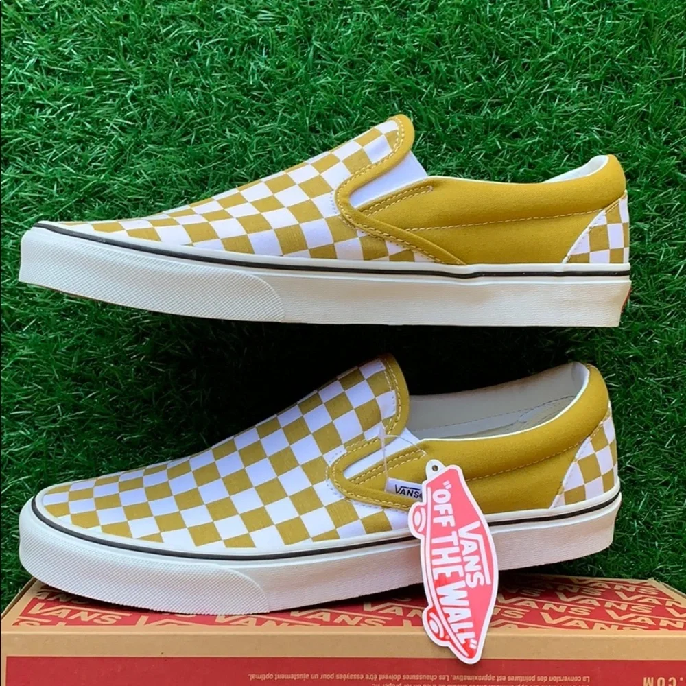 VANS CLASSIC SLIP ON CHECKERBOARD OLIVE OIL MEN’S